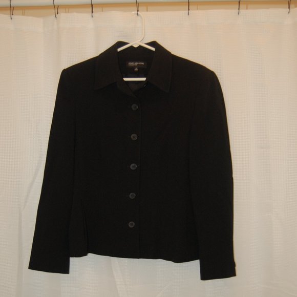 JONES NEW YORK Collection Black 6 Button Jacket Size 12 - Picture 2 of 7